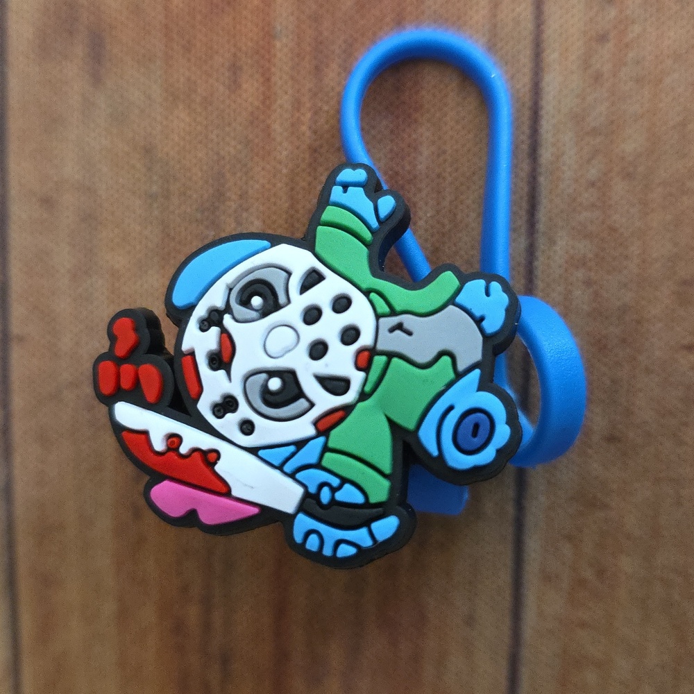 Blue Alien Horror Slasher Silicone Straw Topper Cover for Tumblers Halloween